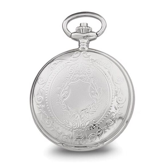 Charles Hubert Chrome-Finish White Dial with Three Hands Pocket Watch